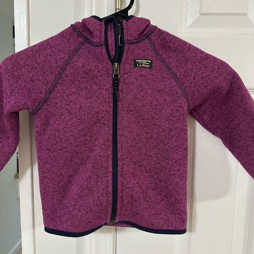 L.L. Bean Magenta Sweater Fleece Zip-Up jacket